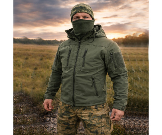 Фото: “Куртка ESDY Soft Shell с флисом 4 кармана, олива”, купить в интернет магазине