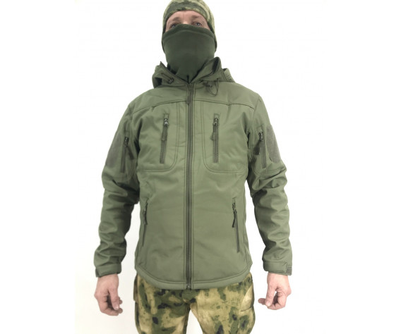 Фото: “Куртка ESDY Soft Shell с флисом 4 кармана, олива”, купить в интернет магазине