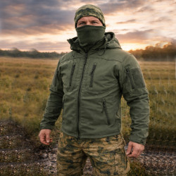 Фото: “Куртка ESDY Soft Shell с флисом 4 кармана, олива”, купить в интернет магазине