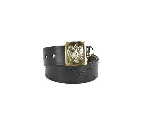 Фото: “Ремень поясной черный кожаный для военнослужащих РПГ-03-10 с ПГ-03В”, купить в интернет магазине