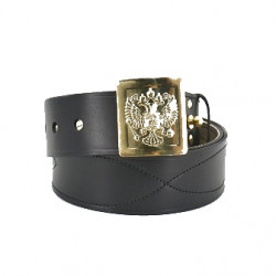 Фото: “Ремень поясной черный кожаный для военнослужащих РПГ-03-10 с ПГ-03В”, купить в интернет магазине