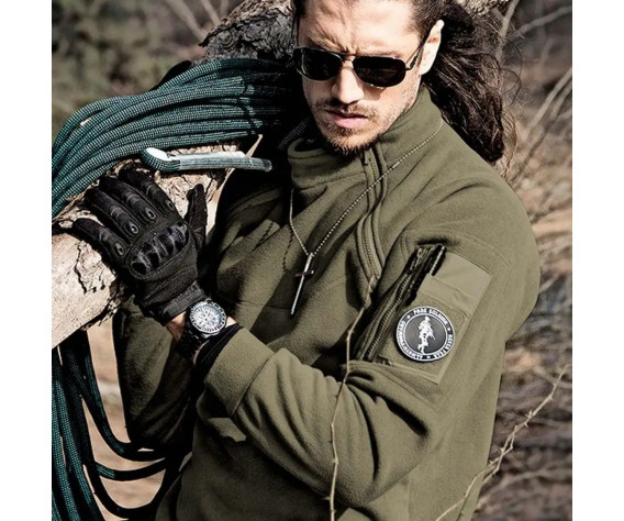 Фото: “Кофта флис с застежками по бокам ОЛИВА”, купить в интернет магазине