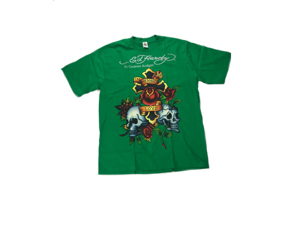 Фото: “Футболка Ed-Hardy зеленая с принтом”, купить в интернет магазине
