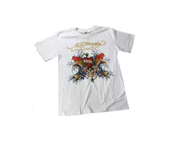 Фото: “Футболка Ed-Hardy, белая с принтом”, купить в интернет магазине