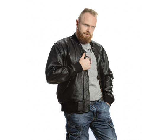Фото: “Мужской кожаный бомбер MA-1 LEATHER FS-MA1-BL, черный”, купить в интернет магазине