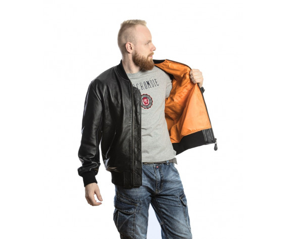 Фото: “Мужской кожаный бомбер MA-1 LEATHER FS-MA1-BL, черный”, купить в интернет магазине