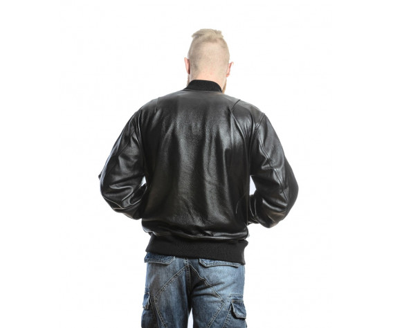 Фото: “Мужской кожаный бомбер MA-1 LEATHER FS-MA1-BL, черный”, купить в интернет магазине