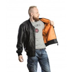 Фото: “Мужской кожаный бомбер MA-1 LEATHER FS-MA1-BL, черный”