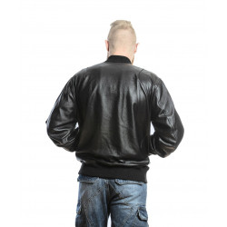 Фото: “Мужской кожаный бомбер MA-1 LEATHER FS-MA1-BL, черный”
