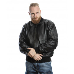 Фото: “Мужской кожаный бомбер MA-1 LEATHER FS-MA1-BL, черный”, купить в интернет магазине