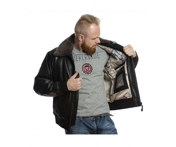 Фото: “Мужская кожаная куртка пилот AVIATOR FS-AVIA-BL, овчина”, купить в интернет магазине