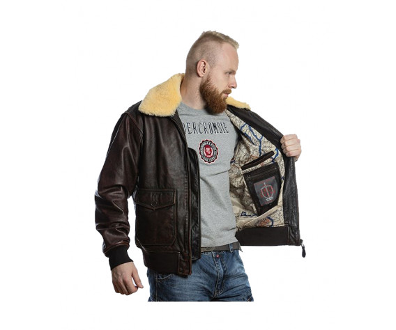 Фото: “Мужская кожаная куртка пилот RED TORNADO FS-PILOT-RED”, купить в интернет магазине