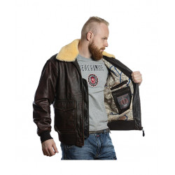 Фото: “Мужская кожаная куртка пилот RED TORNADO FS-PILOT-RED”