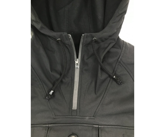 Фото: “Анорак Soft Shell с флисом 3 кармана черный”, купить в интернет магазине