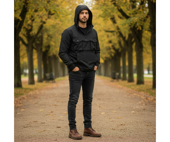 Фото: “Анорак Soft Shell с флисом 3 кармана черный”, купить в интернет магазине