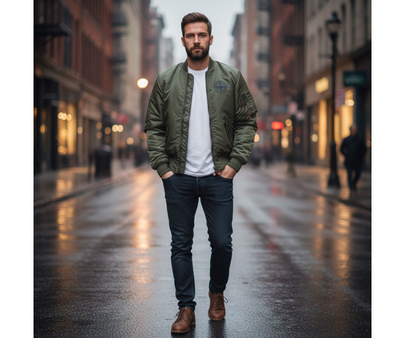 Фото: “Куртка бомбер STONE ISLAND легкая серый”, купить в интернет магазине