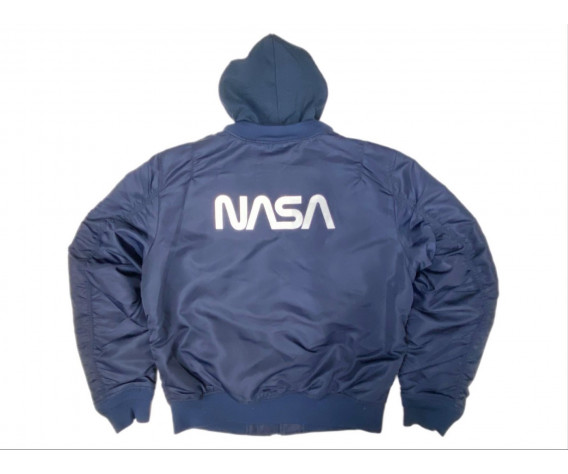 Фото: “Бомбер ALPHA L-2B HOODED NASA II FLTKT BLUE”, купить в интернет магазине