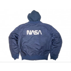 Фото: “Бомбер ALPHA L-2B HOODED NASA II FLTKT BLUE”