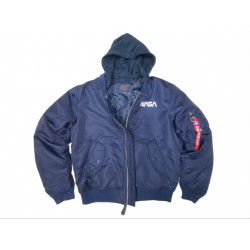 Фото: “Бомбер ALPHA L-2B HOODED NASA II FLTKT BLUE”