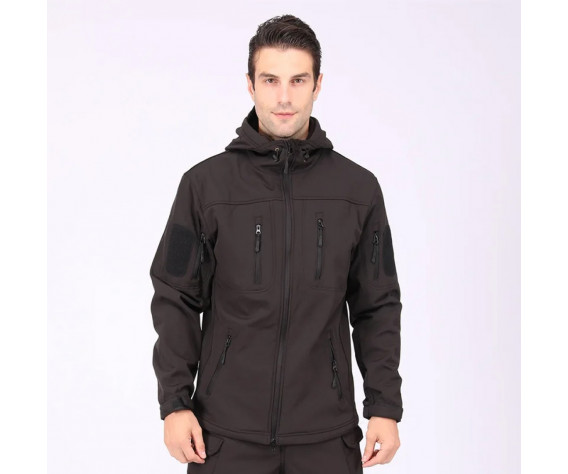 Фото: “Куртка Soft Shell с флисом ESDY черный 4 кармана”, купить в интернет магазине