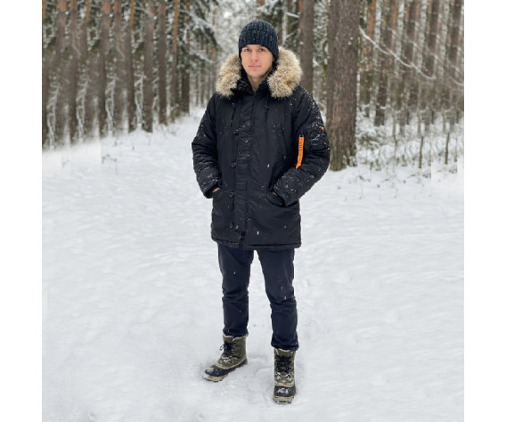 Фото: “Куртка HUSKY DENALI BLACK/ORANGE Classic Нат.Мех”, купить в интернет магазине