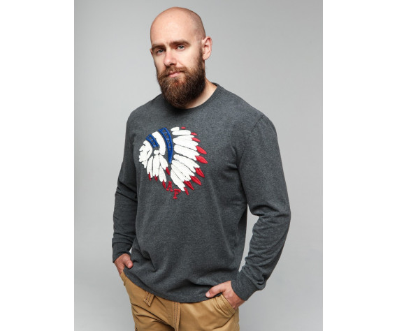 Фото: “Лонгслив Abercrombil & fith ИНДЕЕЦ НА СЕРОМ”, купить в интернет магазине