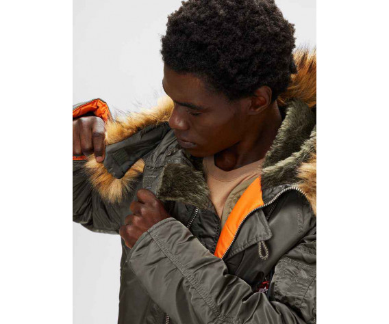 Фото: “Куртка Аляска ALPHA N-3B SLIM FIT REPLICA GREY/ORANGE”, купить в интернет магазине