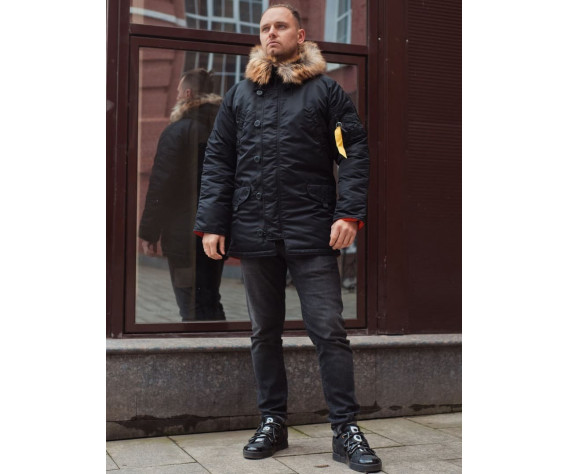 Фото: “Зимняя мужская куртка аляска N-3B, black”, купить в интернет магазине