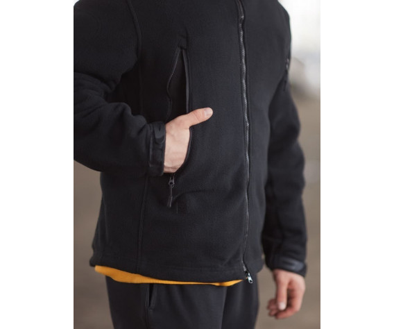 Фото: “Кофта флисовая с капюшоном, черная”, купить в интернет магазине