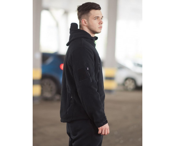 Фото: “Кофта флисовая с капюшоном, черная”, купить в интернет магазине