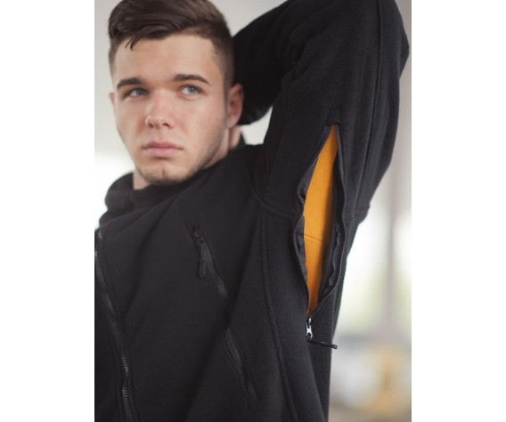Фото: “Кофта флисовая с капюшоном, черная”, купить в интернет магазине