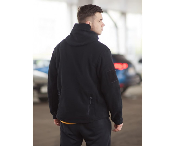 Фото: “Кофта флисовая с капюшоном, черная”, купить в интернет магазине