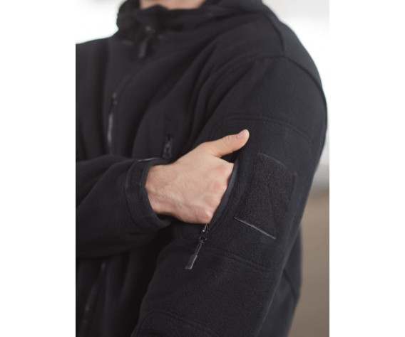 Фото: “Кофта флисовая с капюшоном, черная”, купить в интернет магазине