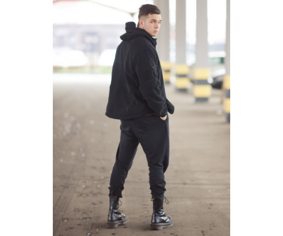 Фото: “Кофта флисовая с капюшоном, черная”, купить в интернет магазине