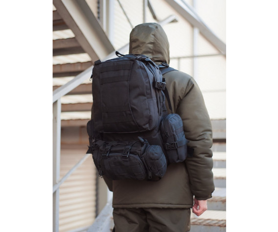 Фото: “Рюкзак тактический с подсумками, black”, купить в интернет магазине