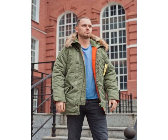 Фото: “Зимняя мужская куртка аляска N-3B, sage_green”, купить в интернет магазине