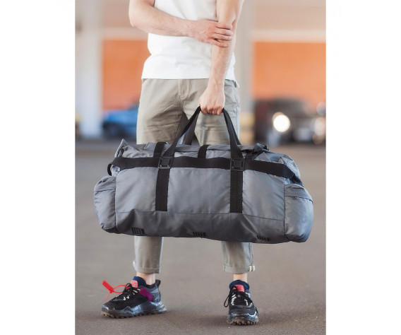 Фото: “Сумка-рюкзак с боковыми стропами 75л, серый”, купить в интернет магазине