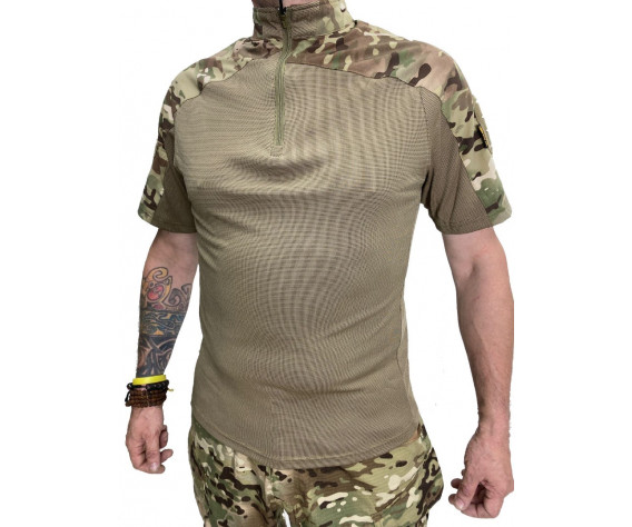 Фото: “Футболка S.ARCHON с молнией coolmax мультикам/бежевый”, купить в интернет магазине