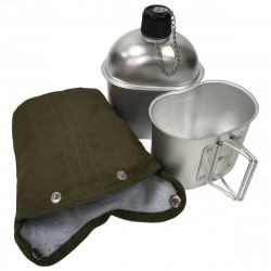 Фото: “Походный армейский набор фляга+котелок в чехле - Фляга объемом 1000 мл. + котелок 600 мл”, купить в интернет магазине