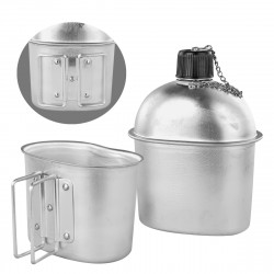 Фото: “Походный армейский набор фляга+котелок в чехле - Фляга объемом 1000 мл. + котелок 600 мл”