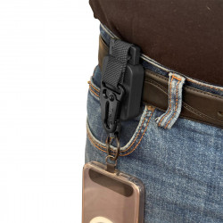 Фото: “Ретрактор с карабином для телефона многофункциональный (Черный)”