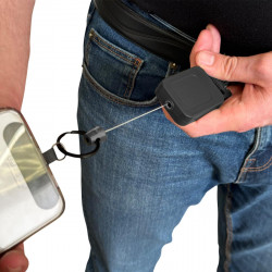 Фото: “Ретрактор с карабином для телефона многофункциональный (Черный)”