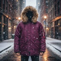 Фото: “Куртка HUSKY BURGUDY/BURGUDY L Нат.Мех”, купить в интернет магазине