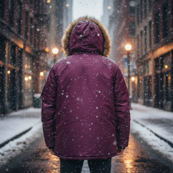 Фото: “Куртка HUSKY BURGUDY/BURGUDY L Нат.Мех”