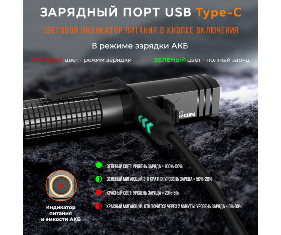 Фото: “Светодиодный поворотный фонарь NICRON L74mini”, купить в интернет магазине