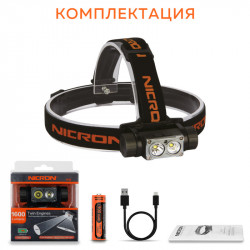 Фото: “Светодиодный двухлучевой налобный  фонарик NICRON H35”