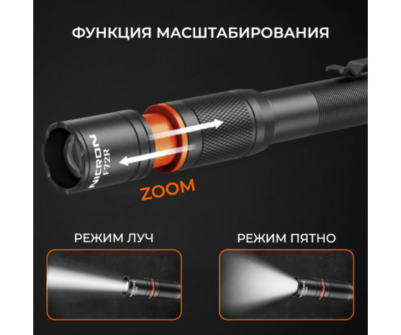 Фото: “Светодиодный масштабируемый фонарьNICRON F72R”, купить в интернет магазине