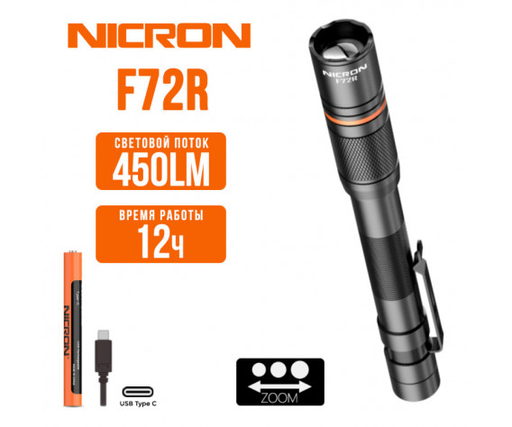 Фото: “Светодиодный масштабируемый фонарьNICRON F72R”, купить в интернет магазине