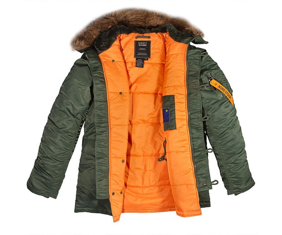 Фото: “Куртка Аляска N3B Tight Husky sage green / orange”, купить в интернет магазине