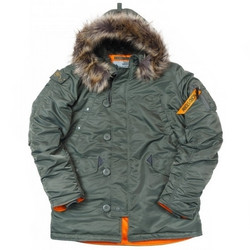 Фото: “Куртка Аляска N3B Tight Husky sage green / orange”